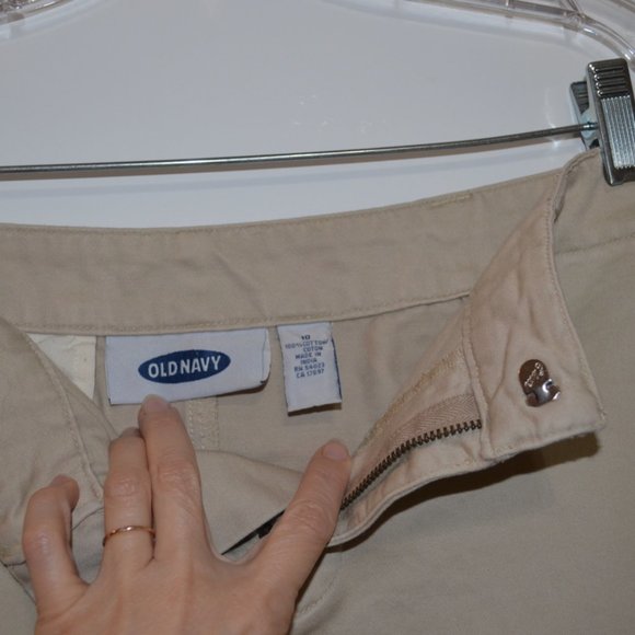 Old Navy Denim Mini Skirt Beige Cotton 10 - Picture 3 of 4